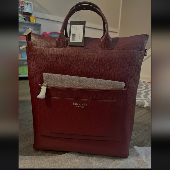 Kate Spade Convertible Walker Backpack Cherry Juice - Picture 3 of 16